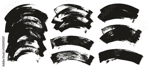 Flat Sponge Regular Artist Brush Curved Background High Detail Abstract Vector Background EXTRA Set 