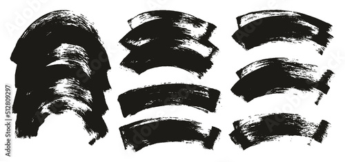 Flat Sponge Regular Artist Brush Curved Background High Detail Abstract Vector Background EXTRA Set 