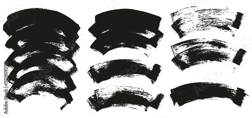 Flat Sponge Regular Artist Brush Curved Background High Detail Abstract Vector Background EXTRA Set 