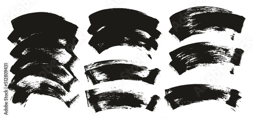 Flat Sponge Regular Artist Brush Curved Background High Detail Abstract Vector Background EXTRA Set 