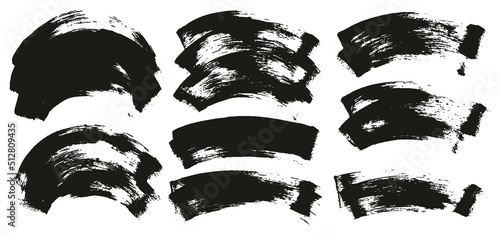 Flat Sponge Regular Artist Brush Curved Background High Detail Abstract Vector Background EXTRA Set 