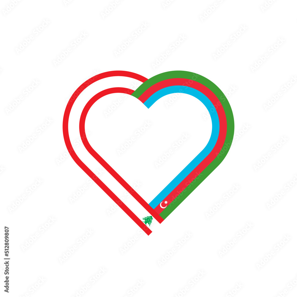unity concept. heart ribbon icon of lebanon and azerbaijan flags. vector illustration isolated on white background unity concept. heart ribbon icon of lebanon and azerbaijan flags. vector illustration isolated on white background