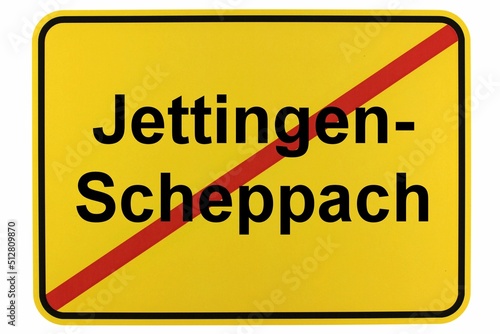 Illustration eines Ortsschildes von Jettingen-Scheppach in Bayern photo