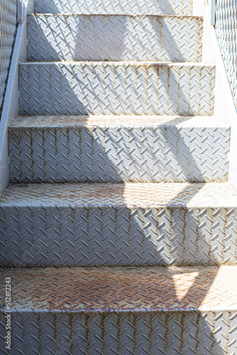 iron steps or metal stairs