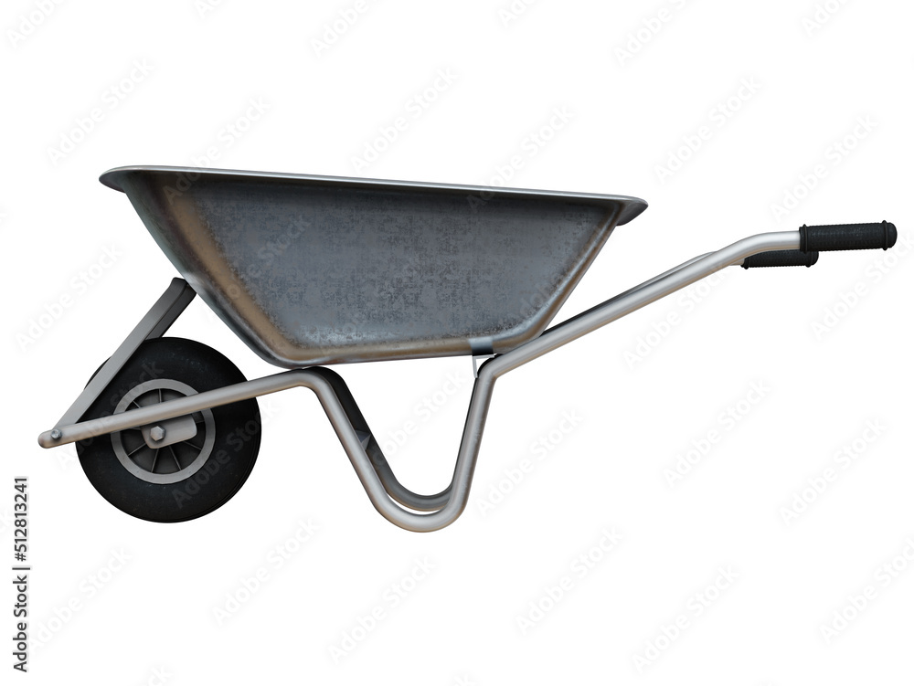 New Garden Metal Wheelbarrow Cart Isolated on White New Garden Metal Wheelbarrow Cart Isolated on White