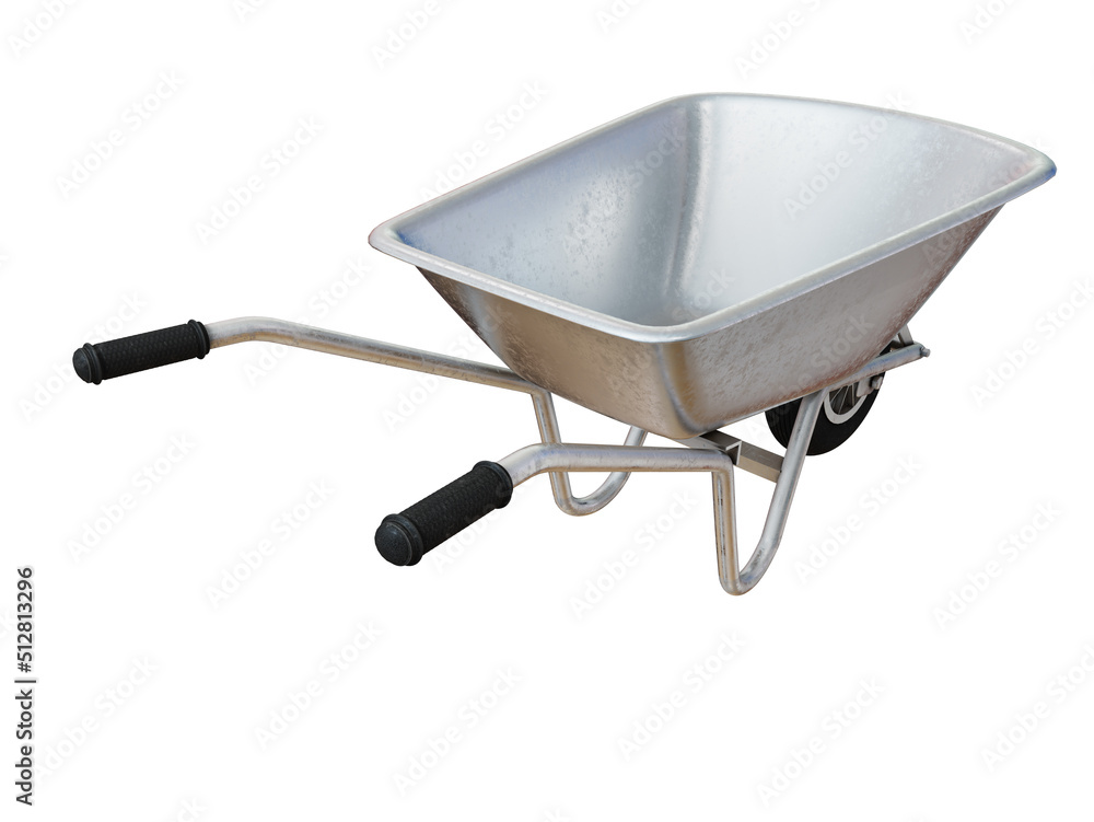 New Garden Metal Wheelbarrow Cart Isolated on White New Garden Metal Wheelbarrow Cart Isolated on White
