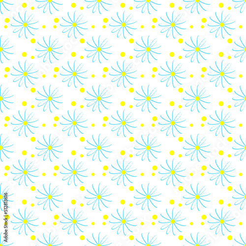Illustration of seamless pattern with abstract flowers