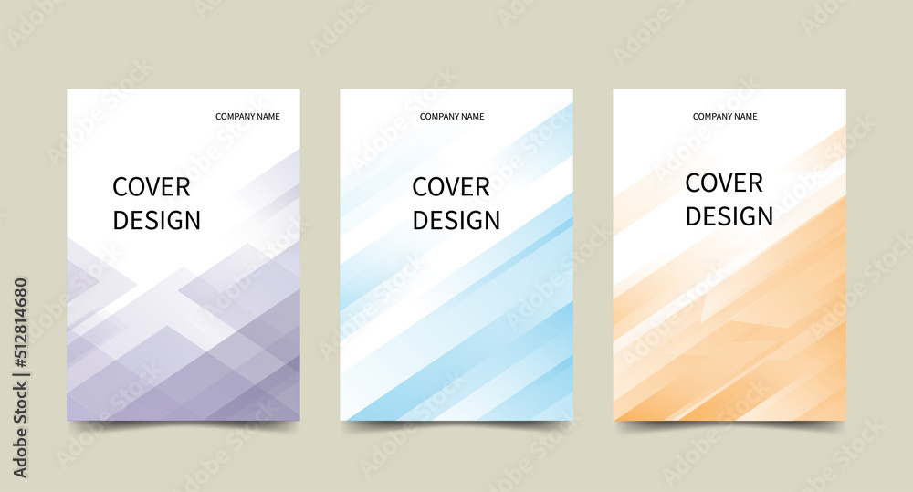 Vector set of geometric backgrounds. Design template for cover, card, document, business.