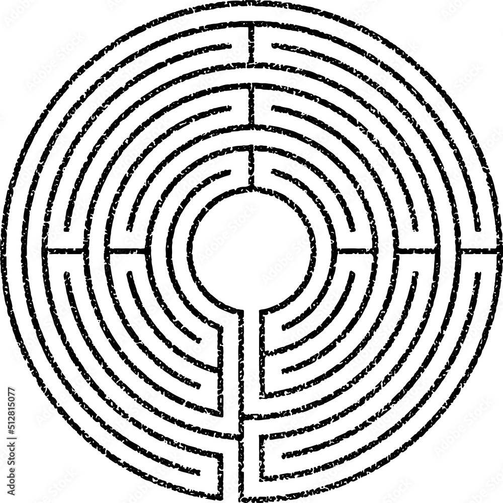 Circular labyrinth stamp texture Circular labyrinth stamp texture