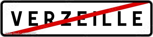 Panneau sortie ville agglomération Verzeille / Town exit sign Verzeille