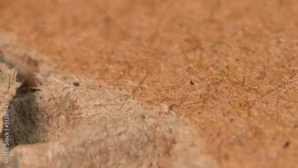 Recycled cardboard material. macro shot from a very close view with rotation motion. Recycled cardboard material. macro shot from a very close view with rotation motion.