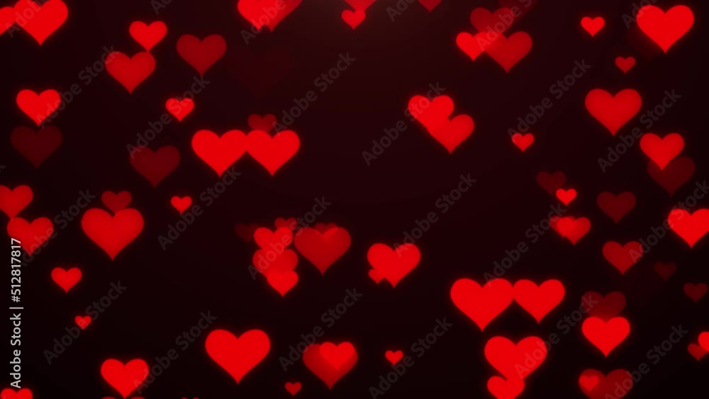 Flying Red Hearts abstract animation. Flying Red Hearts abstract animation.