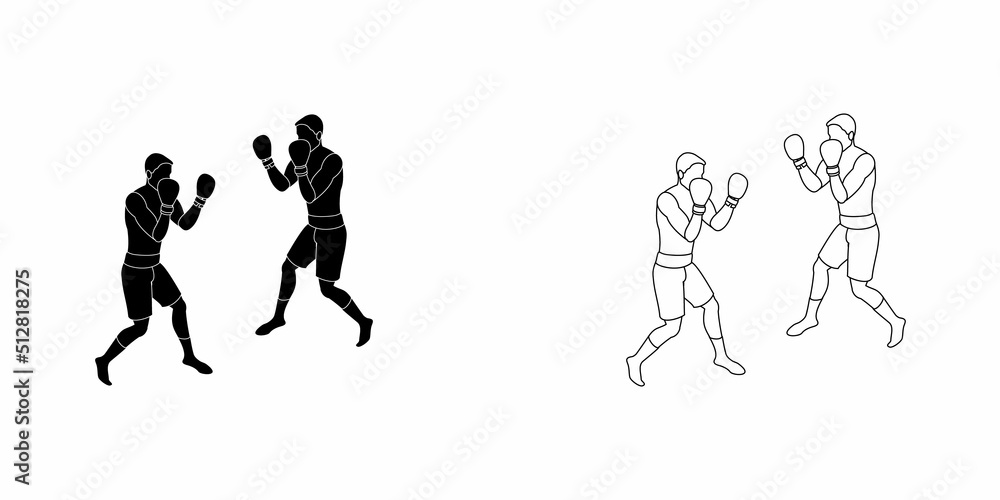 Boxing match. Wrestling vector icon.