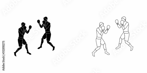 Boxing match. Wrestling vector icon.
