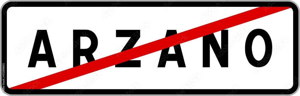 Panneau sortie ville agglomération Arzano / Town exit sign Arzano Panneau sortie ville agglomération Arzano / Town exit sign Arzano