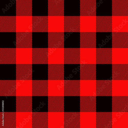 Seamless red and black plaid pattern fabric pattern