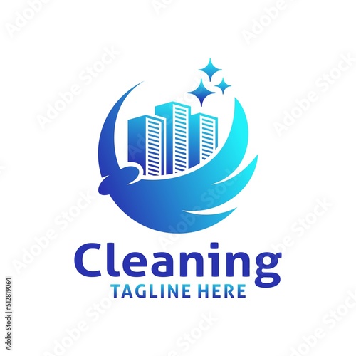 House cleaning service logo design template