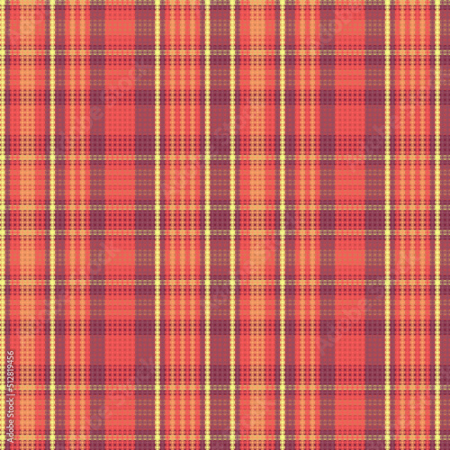 Tartan plaid pattern with texture and warm color. Vector illustration.