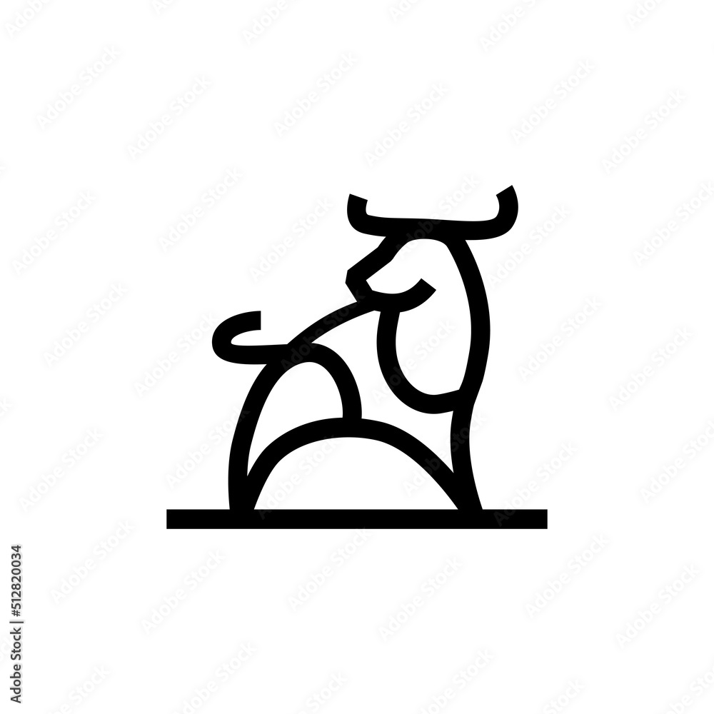 Minimal Creative line art logo of Rhino template Minimal Creative line art logo of Rhino template