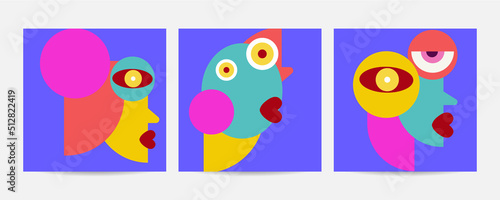 Different Faces vector illustration.