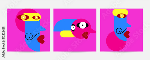 Different Faces vector illustration.