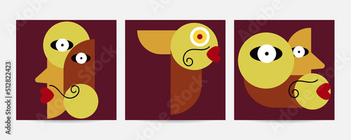Different Faces vector illustration.