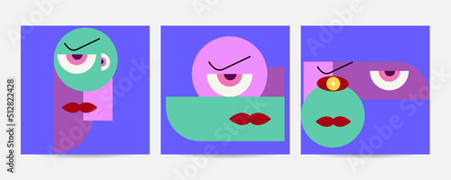 Different Faces vector illustration.