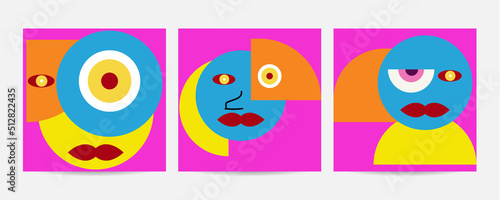 Different Faces vector illustration.