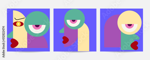 Different Faces vector illustration.