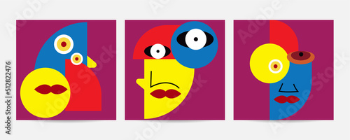 Different Faces vector illustration.