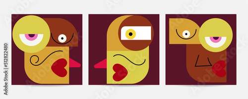 Different Faces vector illustration.