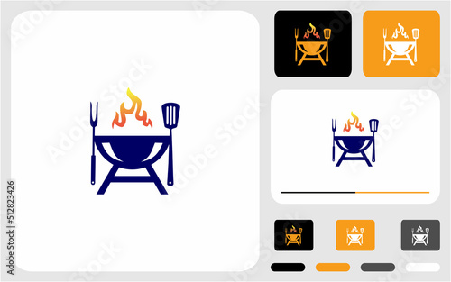 barbecue grill logo design