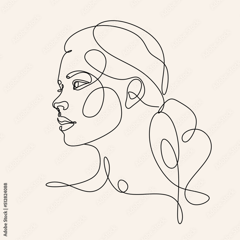 Stylish Sketch and Face of a Beautiful Woman for Advertising and Logo  Elements Stock Illustration - Illustration of design, drawing: 297578009