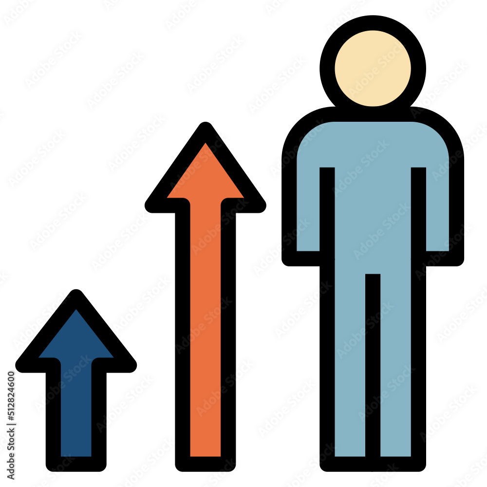 manpower development outline filled color icon manpower development outline filled color icon