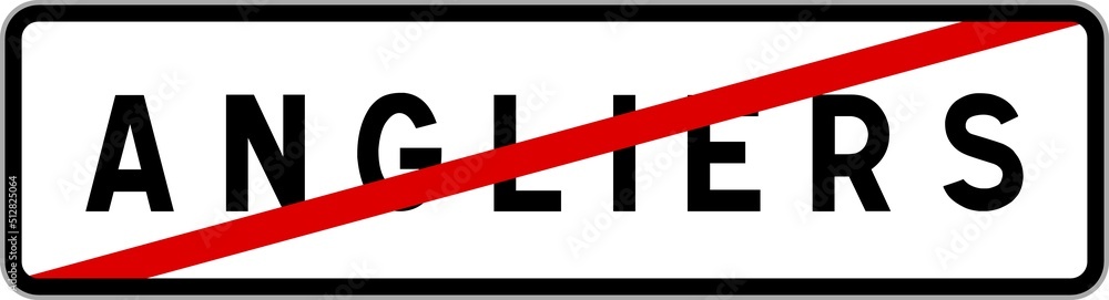 Panneau sortie ville agglomération Angliers / Town exit sign Angliers Panneau sortie ville agglomération Angliers / Town exit sign Angliers