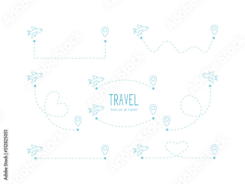 Geolocation travel plane flies to anywhere in the world