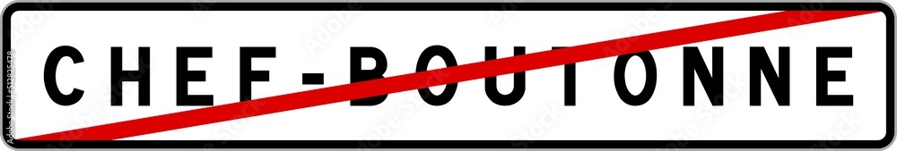 Panneau sortie ville agglomération Chef-Boutonne / Town exit sign Chef-Boutonne Panneau sortie ville agglomération Chef-Boutonne / Town exit sign Chef-Boutonne