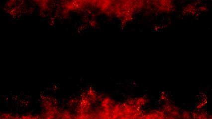 Fire embers particles over black background. Fire sparks background. Abstract dark glitter fire particles lights.	

