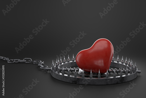 Valentines day background design. 3D rendering.