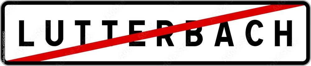 Panneau sortie ville agglomération Lutterbach / Town exit sign Lutterbach