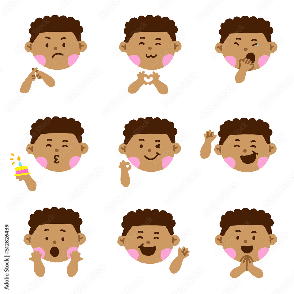 Cute Black Hair Black Eye Boy Kids Children Different Expression Emotions Emotional Emoticon Hand Doodle Character Feelings Faces Collection Set Icon Vector illustration Cute Black Hair Black Eye Boy Kids Children Different Expression Emotions Emotional Emoticon Hand Doodle Character Feelings Faces Collection Set Icon Vector illustration