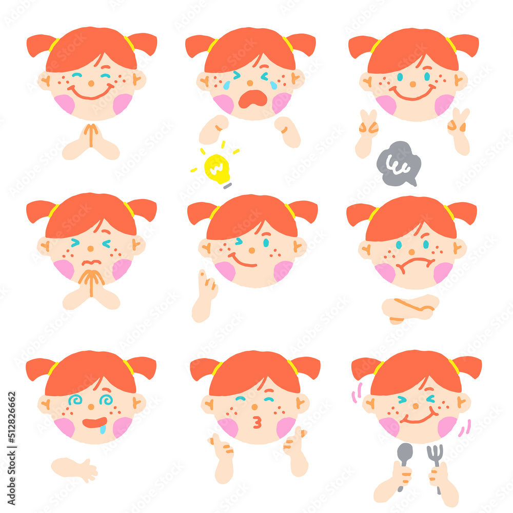 Cute Scottish Irish Girl Red Hair Blue Green Eye Kids Child Children Shcool Different Expression Emotion Emotional Emoticon Hand Doodle Character Feelings Faces Collection Set Icon Vector Illustration Cute Scottish Irish Girl Red Hair Blue Green Eye Kids Child Children Shcool Different Expression Emotion Emotional Emoticon Hand Doodle Character Feelings Faces Collection Set Icon Vector Illustration