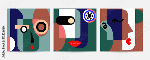 Modern abstract covers set, minimal covers design. Colorful geometric background, vector illustration.