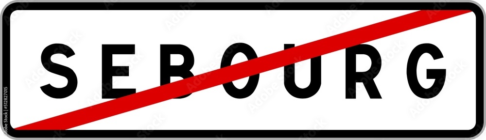 Panneau sortie ville agglomération Sebourg / Town exit sign Sebourg Panneau sortie ville agglomération Sebourg / Town exit sign Sebourg
