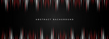 Black abstract background with red and white stripes. Dark abstract modern wide banner design. Vector illustration
