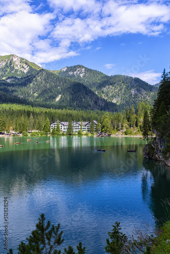 Lago di Braies, beautiful lake in the Dolomites