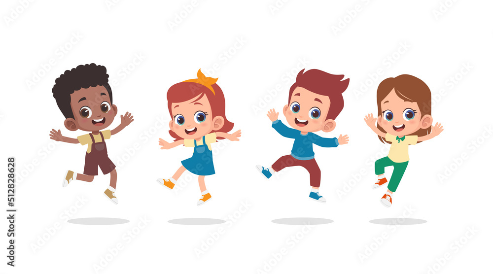 Group of happy children jumping Group of happy children jumping