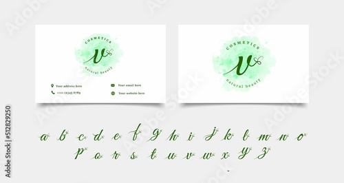 Beautiful alphabet logo collection with business card