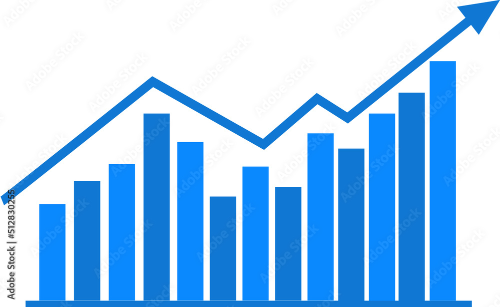 2d illustration Stock market online business concept. business Graph 2d illustration Stock market online business concept. business Graph
