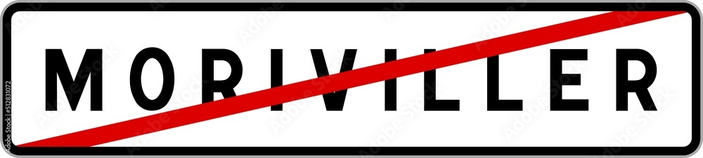 Panneau sortie ville agglomération Moriviller / Town exit sign Moriviller Panneau sortie ville agglomération Moriviller / Town exit sign Moriviller
